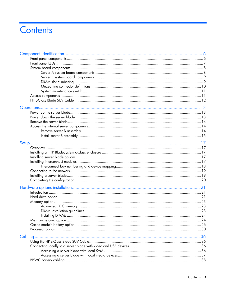 HP ProLiant BL2x220c G5 Server-Blade User Manual | Page 3 / 92