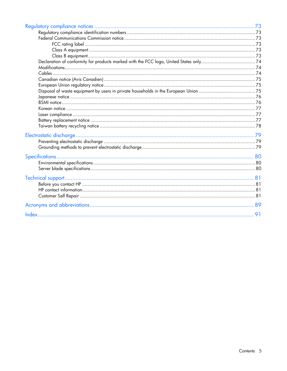 HP ProLiant BL2x220c G5 Server-Blade User Manual | Page 5 / 92