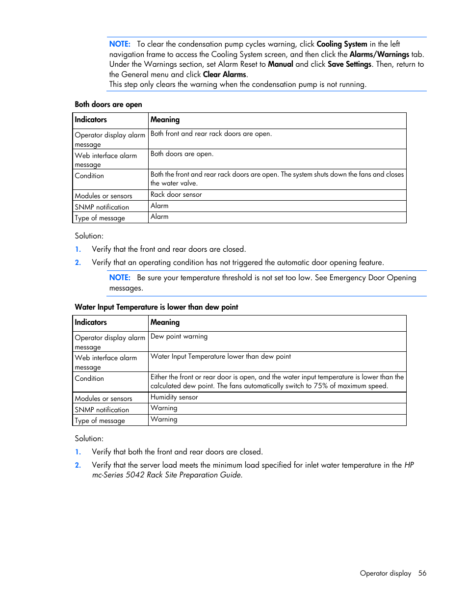 HP Modular Cooling System User Manual | Page 56 / 78