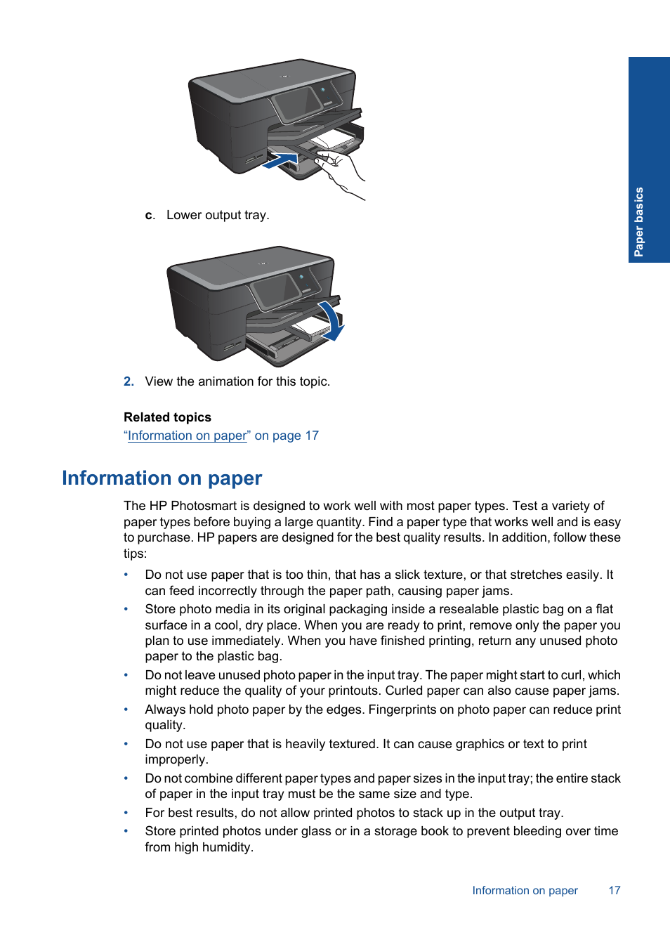 Information on paper | HP Photosmart Premium C309 User Manual | Page 20 / 163