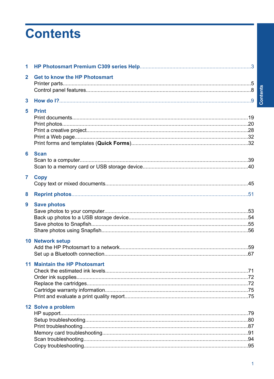 HP Photosmart Premium C309 User Manual | Page 4 / 163