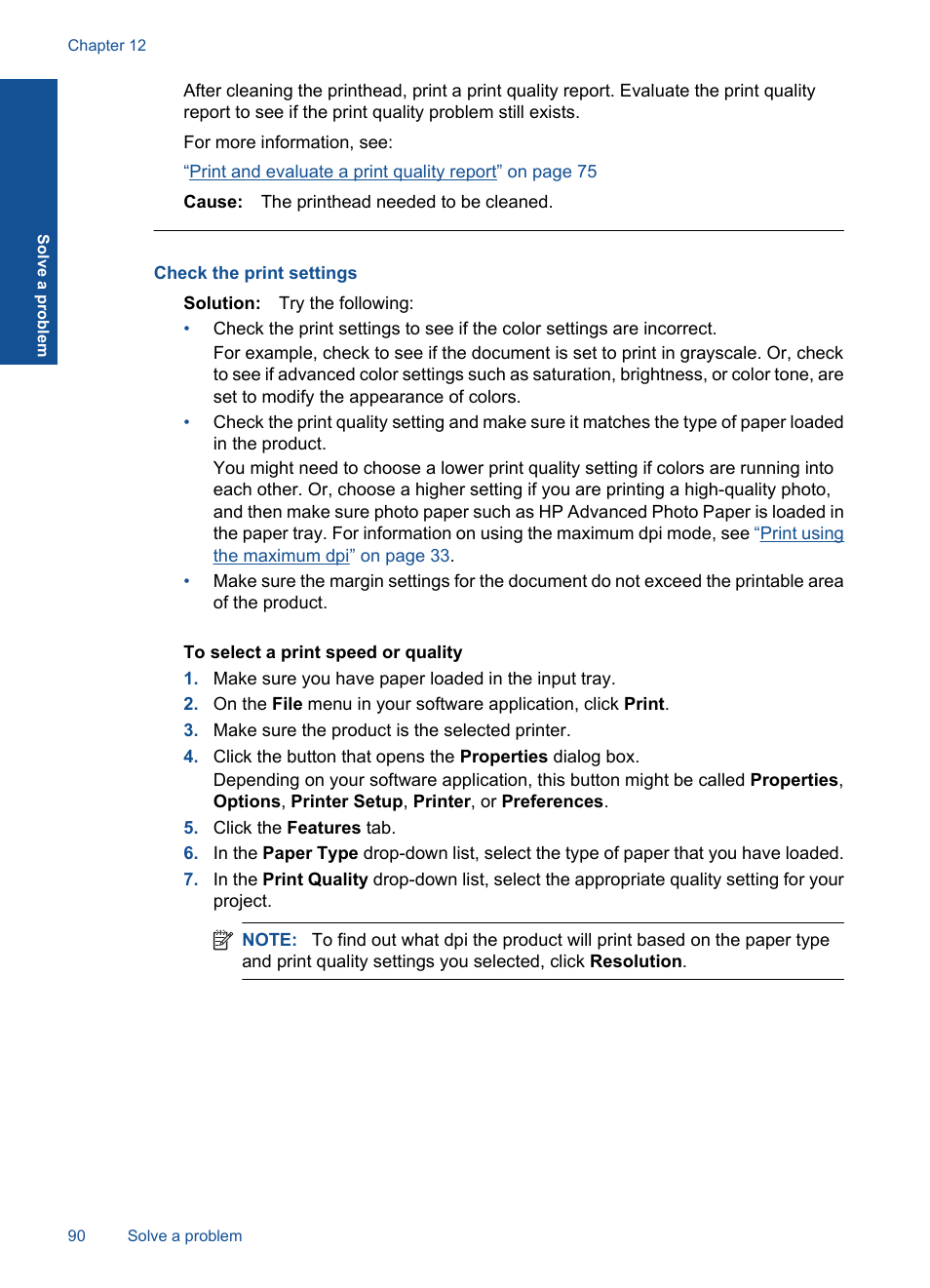 Check the print settings | HP Photosmart Premium C309 User Manual | Page 93 / 163