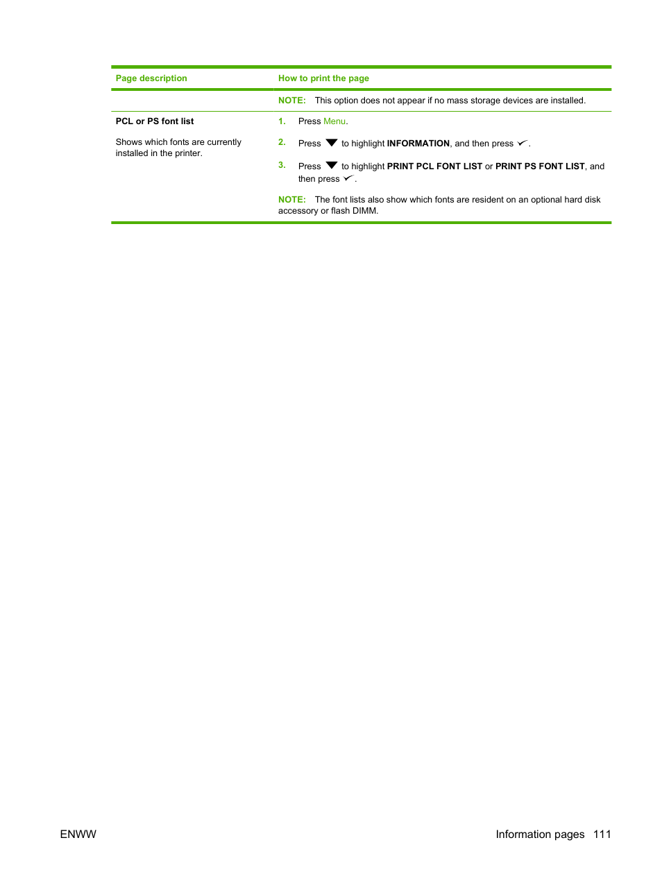 Enww information pages 111 | HP Color LaserJet CP3505 Printer series User Manual | Page 123 / 226