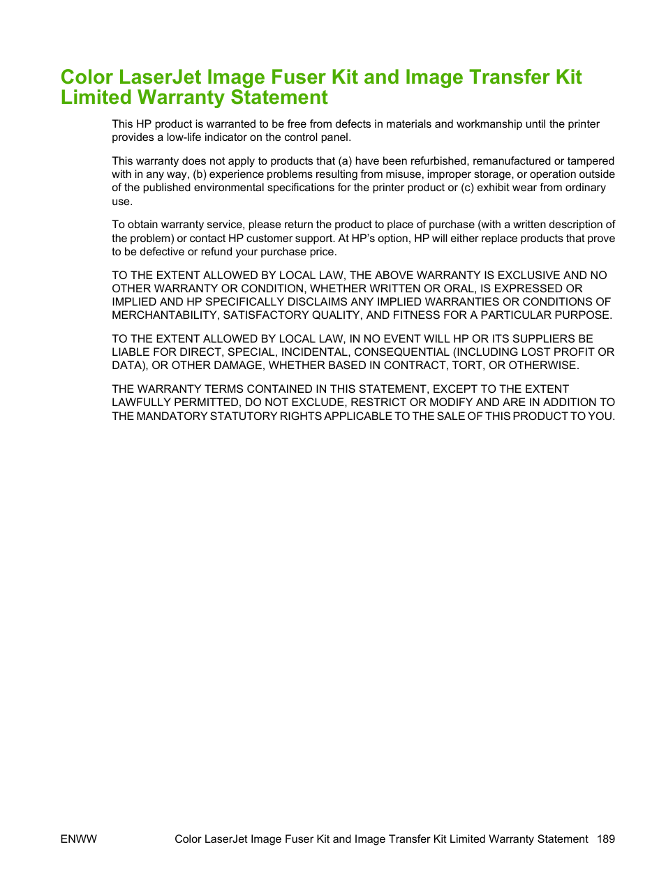 HP Color LaserJet CP3505 Printer series User Manual | Page 201 / 226