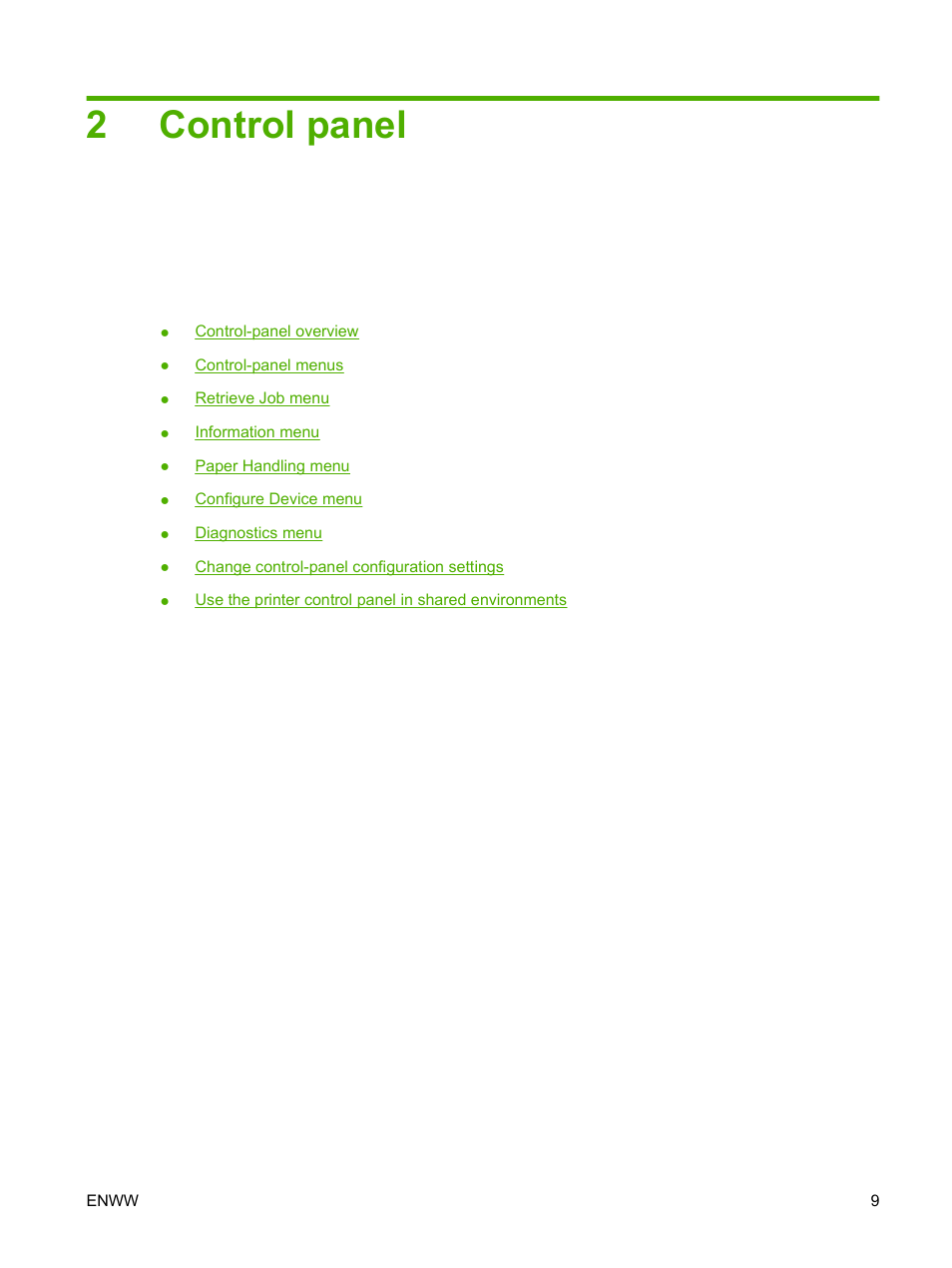 Control panel, 2 control panel, 2control panel | HP Color LaserJet CP3505 Printer series User Manual | Page 21 / 226
