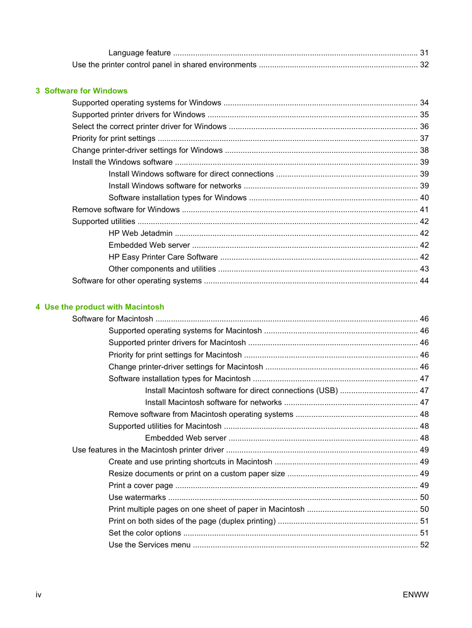 HP Color LaserJet CP3505 Printer series User Manual | Page 6 / 226