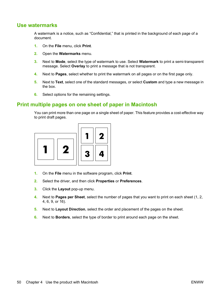 Use watermarks | HP Color LaserJet CP3505 Printer series User Manual | Page 62 / 226