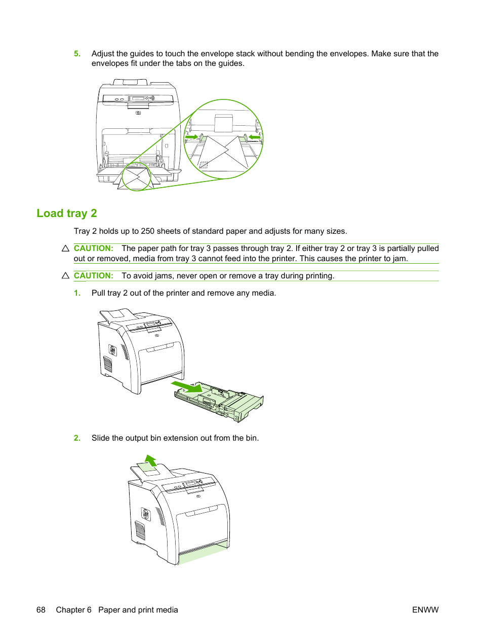 Load tray 2 | HP Color LaserJet CP3505 Printer series User Manual | Page 80 / 226