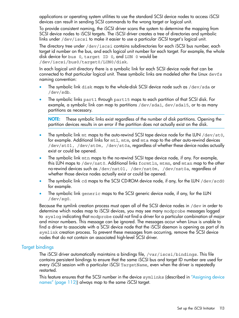 Target bindings | HP EVA P6000 Storage User Manual | Page 113 / 316