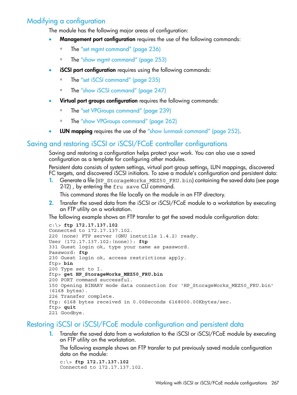 Modifying a configuration | HP EVA P6000 Storage User Manual | Page 267 / 316