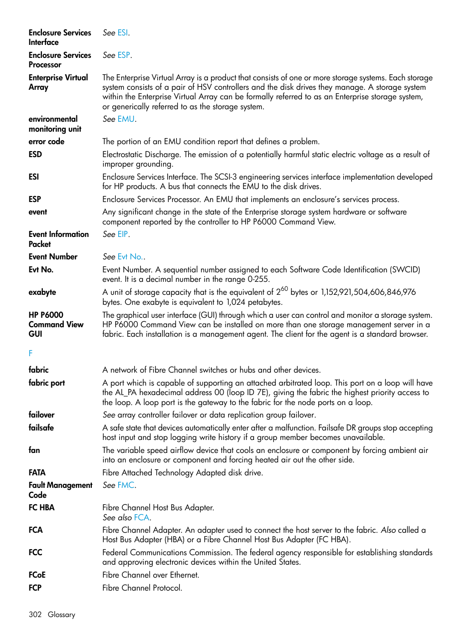 HP EVA P6000 Storage User Manual | Page 302 / 316