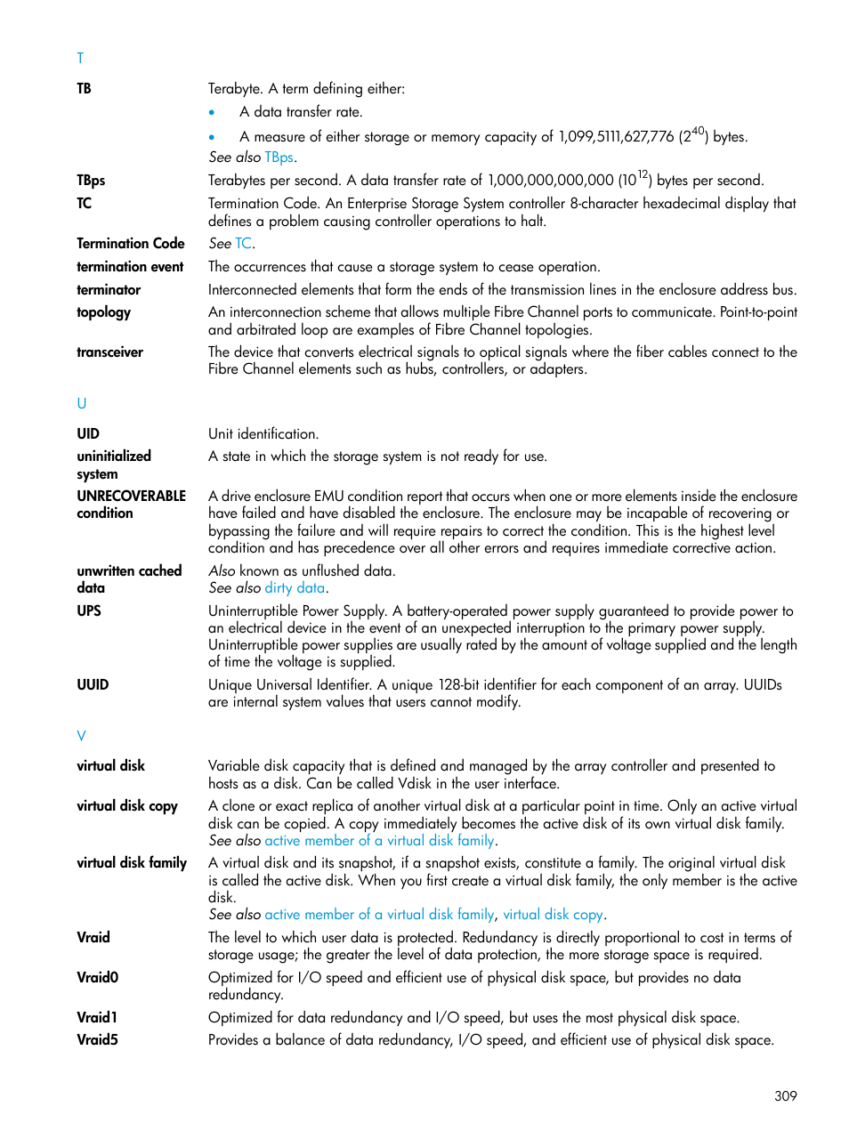 Virtual disk, Virtual disk copy, Virtual disk family | HP EVA P6000 Storage User Manual | Page 309 / 316