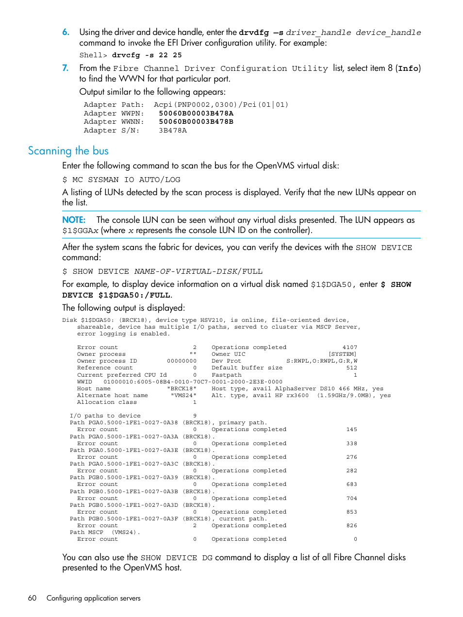 Scanning the bus | HP EVA P6000 Storage User Manual | Page 60 / 316