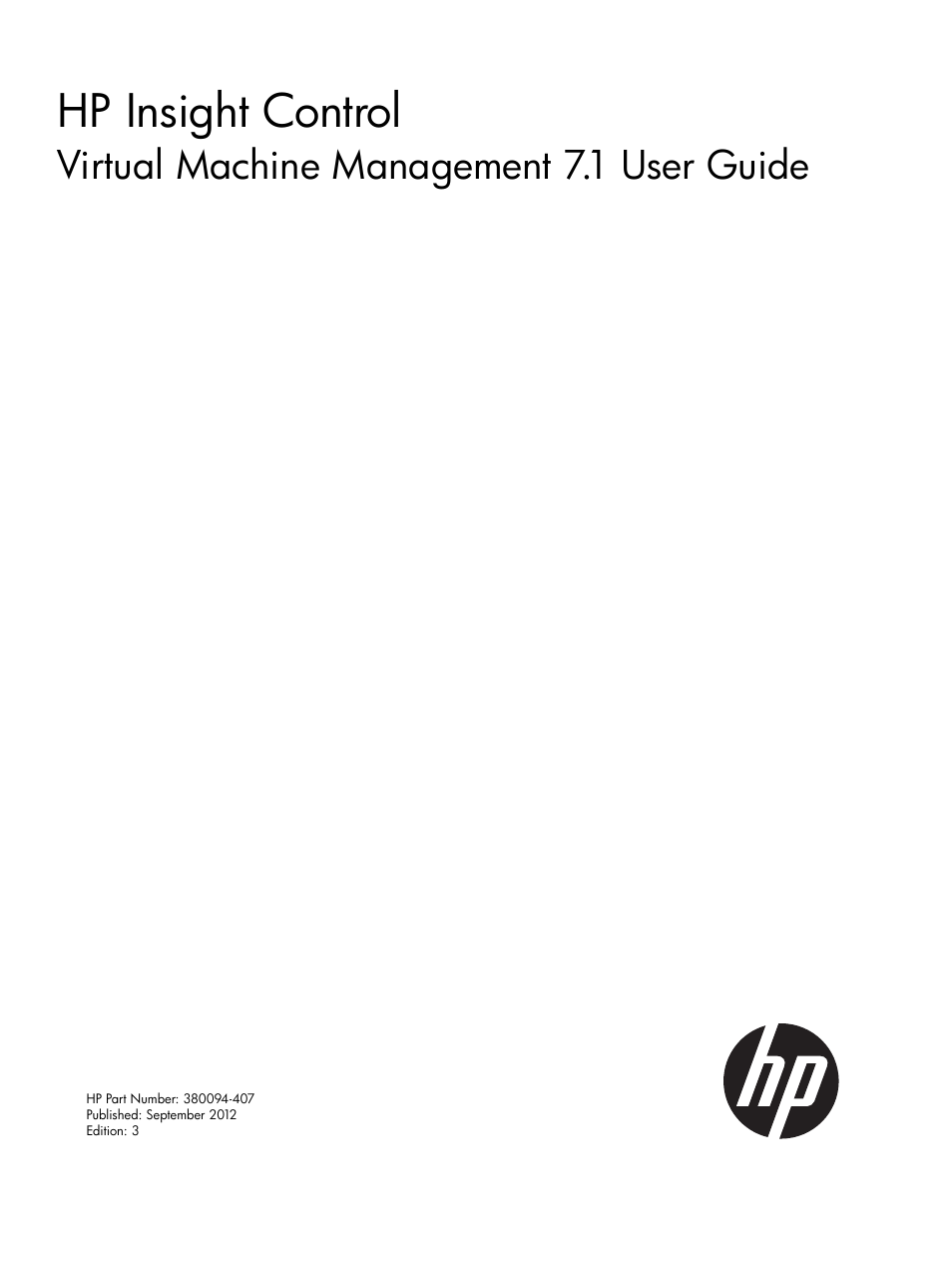 HP Insight Control Software for Linux User Manual | 52 pages