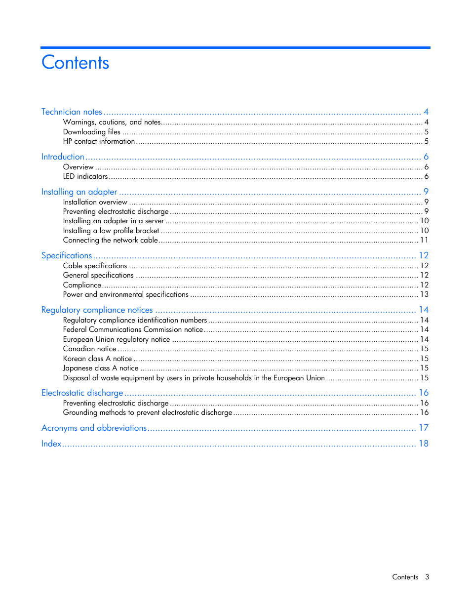 HP NC522SFP Dual Port 10GbE Gigabit Server Adapter User Manual | Page 3 / 18