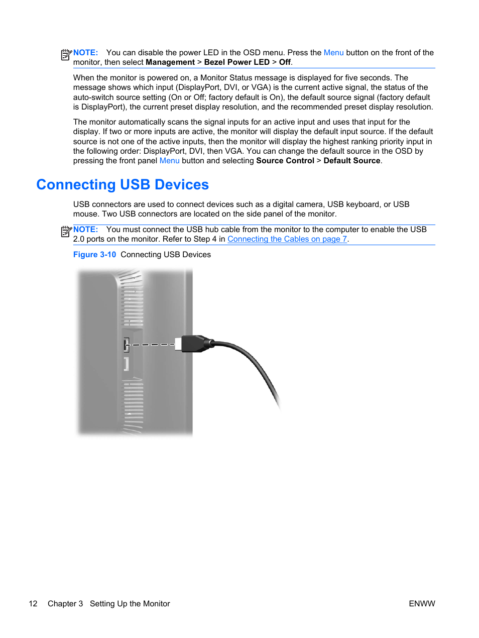 Connecting usb devices | HP Compaq LA2206xc 21.5-inch Webcam LCD Monitor User Manual | Page 20 / 52
