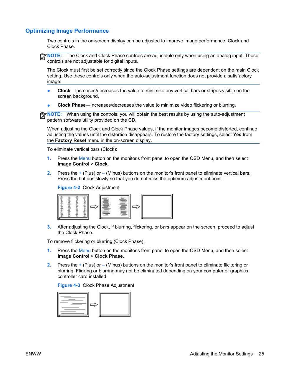 Optimizing image performance | HP Compaq LA2206xc 21.5-inch Webcam LCD Monitor User Manual | Page 33 / 52