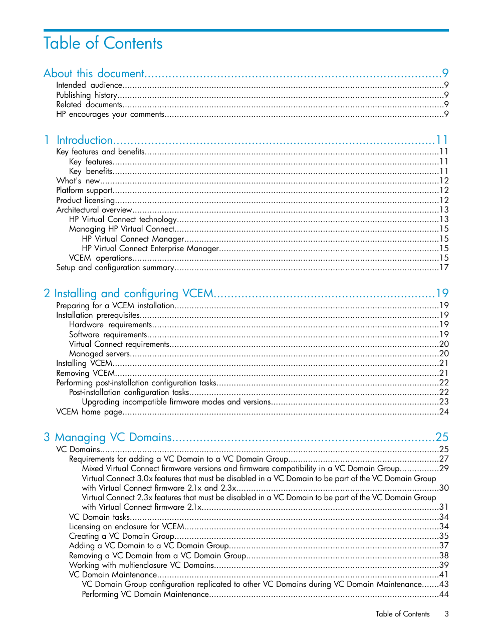 HP Virtual Connect Enterprise Manager Software User Manual | Page 3 / 117