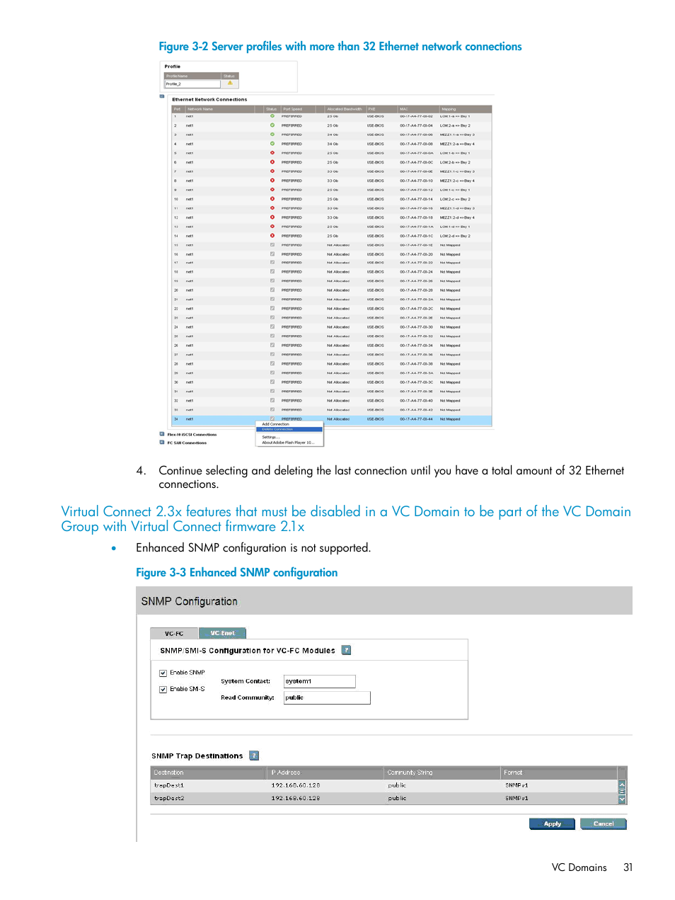 Enhanced snmp configuration | HP Virtual Connect Enterprise Manager Software User Manual | Page 31 / 117