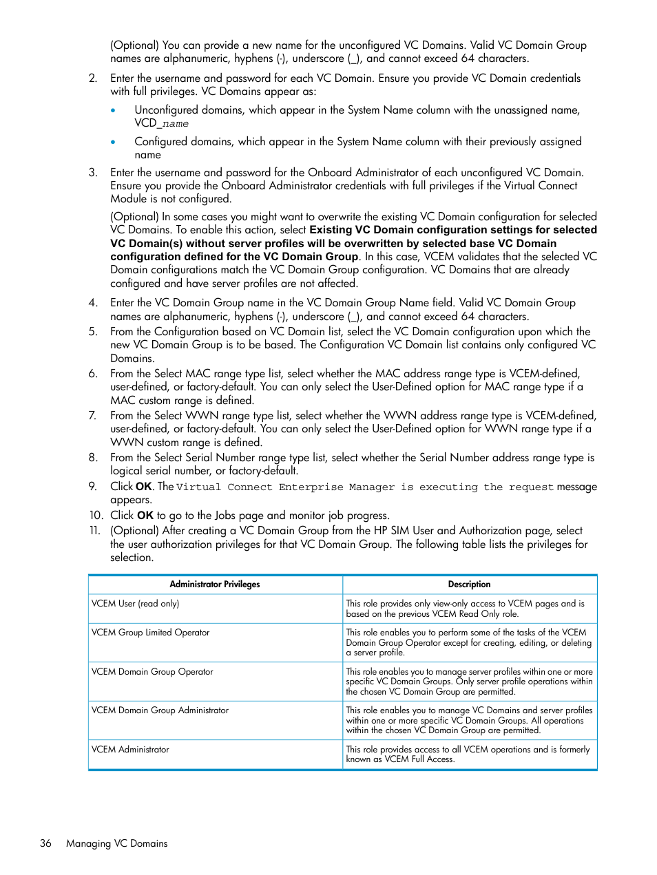 HP Virtual Connect Enterprise Manager Software User Manual | Page 36 / 117