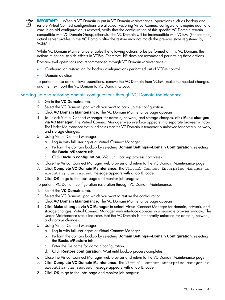 HP Virtual Connect Enterprise Manager Software User Manual | Page 45 / 117