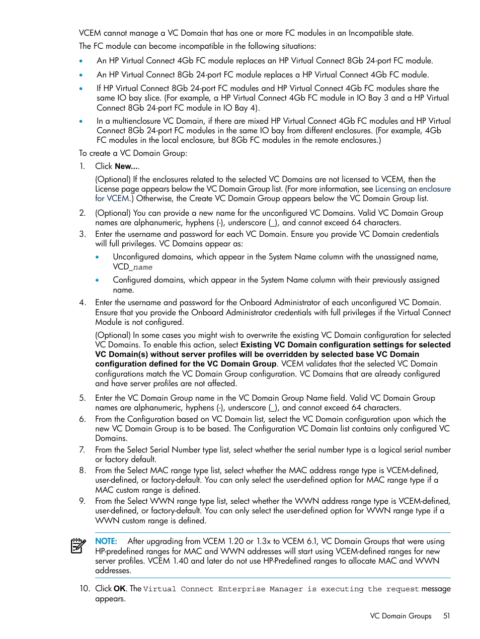 HP Virtual Connect Enterprise Manager Software User Manual | Page 51 / 117