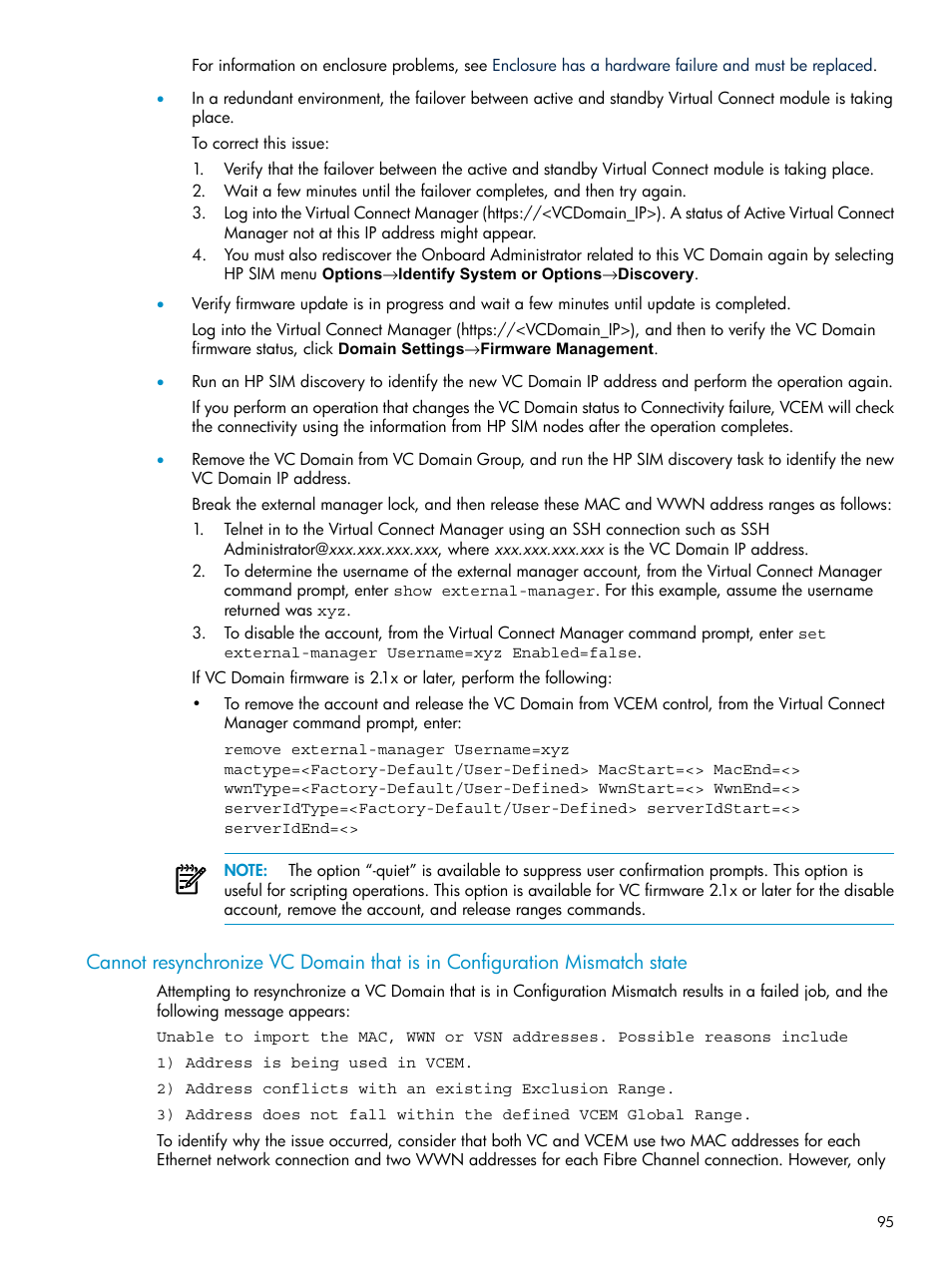 HP Virtual Connect Enterprise Manager Software User Manual | Page 95 / 117