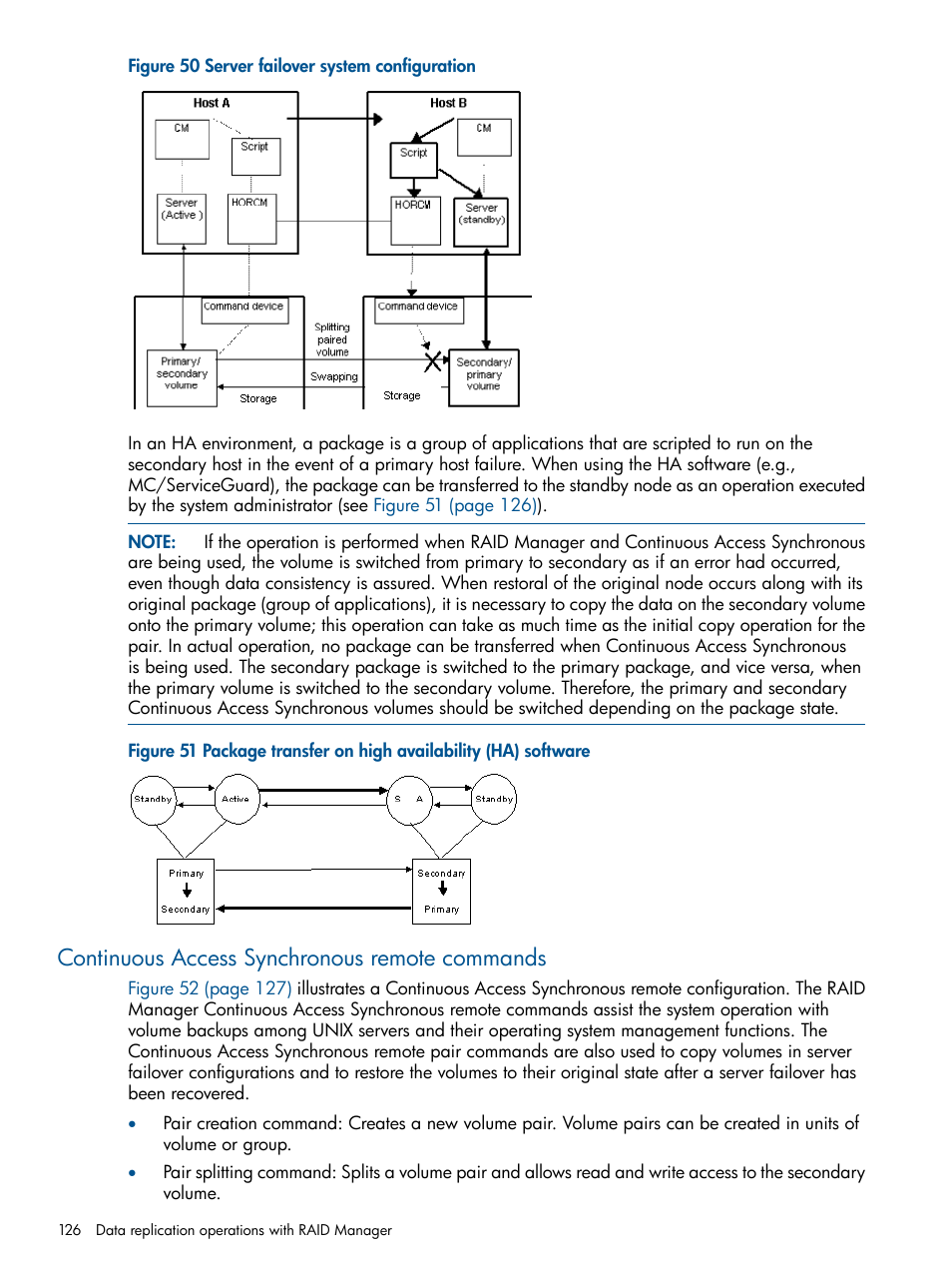 Continuous access synchronous remote commands | HP XP P9500 Storage User Manual | Page 126 / 254