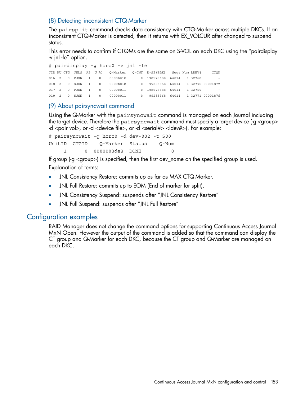 Configuration examples | HP XP P9500 Storage User Manual | Page 153 / 254