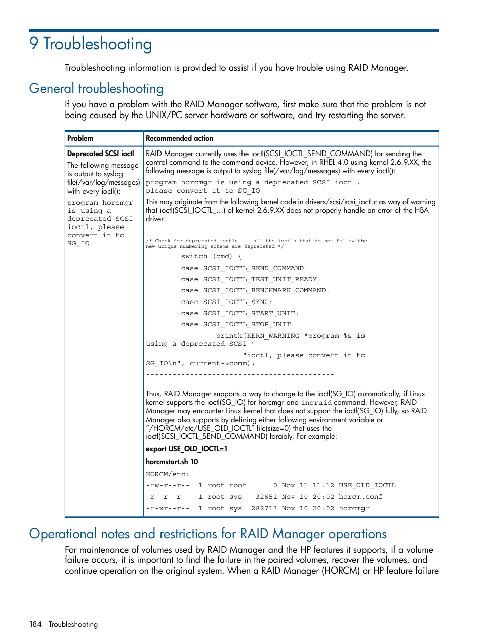 9 troubleshooting, General troubleshooting | HP XP P9500 Storage User Manual | Page 184 / 254