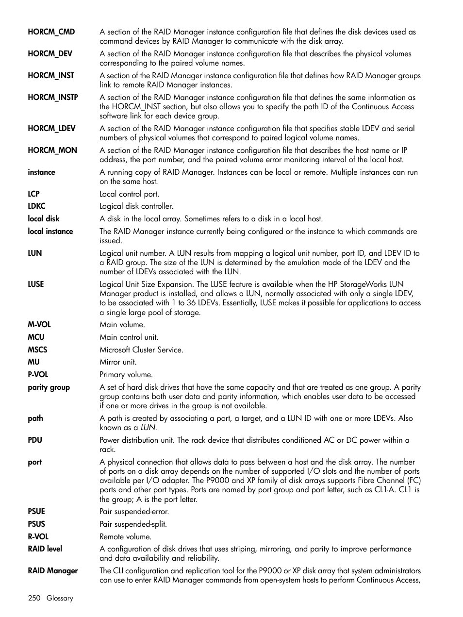 HP XP P9500 Storage User Manual | Page 250 / 254