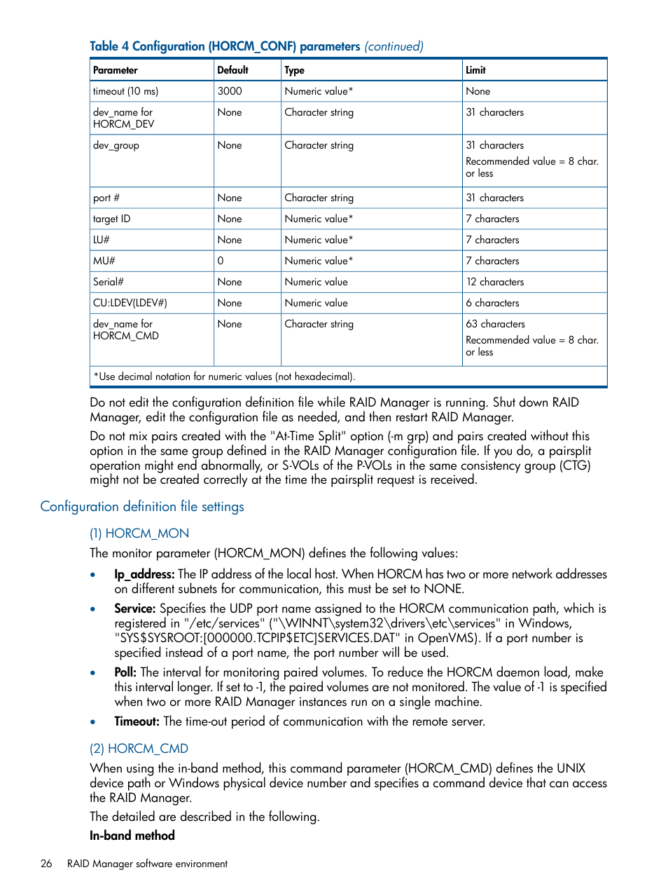 Configuration definition file settings | HP XP P9500 Storage User Manual | Page 26 / 254