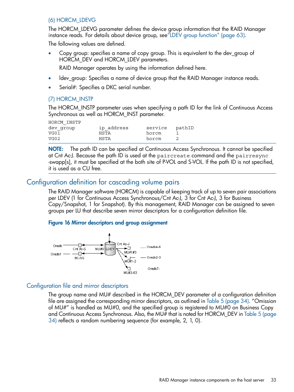 Configuration file and mirror descriptors | HP XP P9500 Storage User Manual | Page 33 / 254