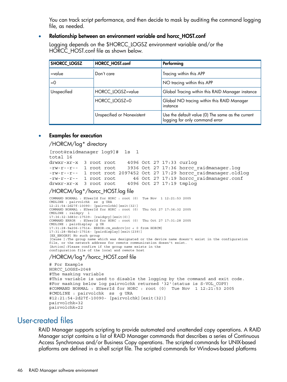 User-created files | HP XP P9500 Storage User Manual | Page 46 / 254