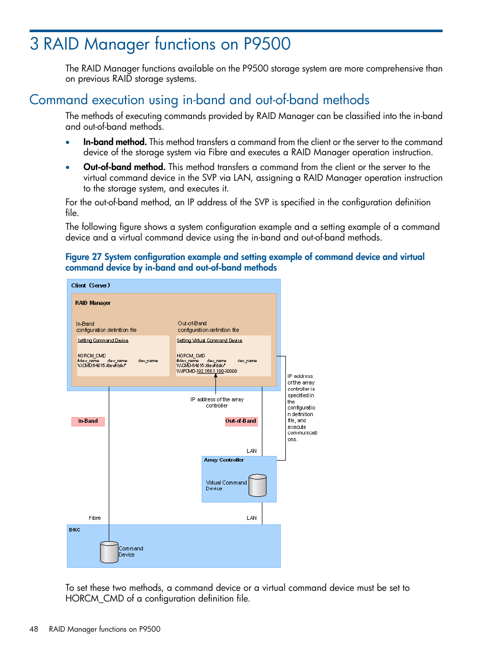 3 raid manager functions on p9500 | HP XP P9500 Storage User Manual | Page 48 / 254