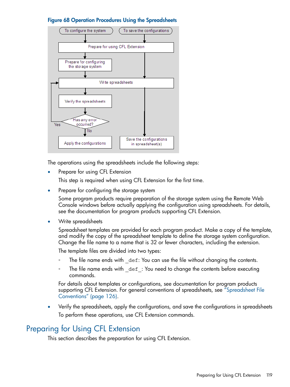 Preparing for using cfl extension | HP StorageWorks XP Remote Web Console Software User Manual | Page 119 / 149