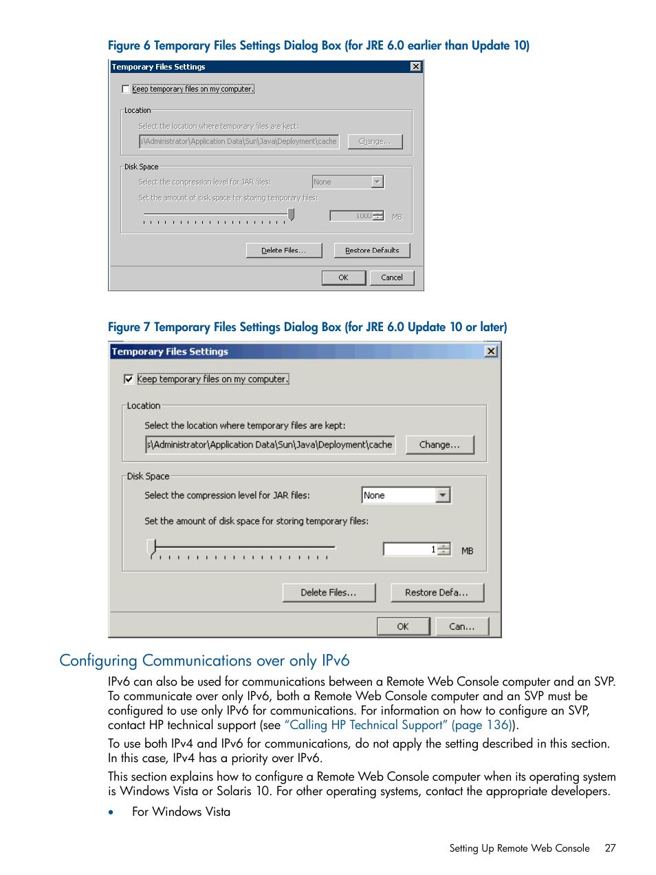 Configuring communications over only ipv6 | HP StorageWorks XP Remote Web Console Software User Manual | Page 27 / 149