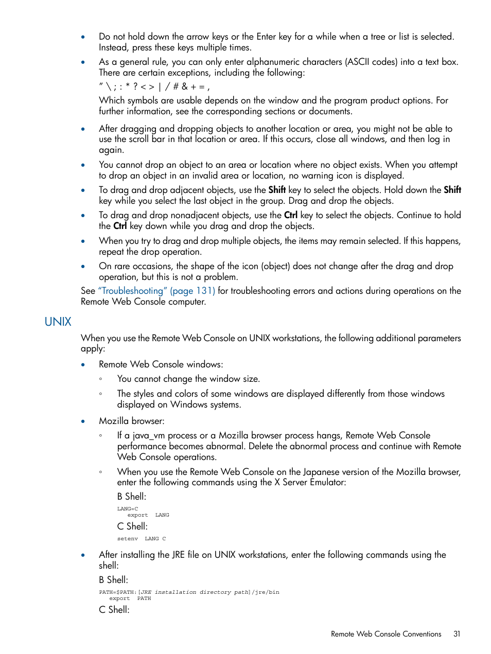 Unix | HP StorageWorks XP Remote Web Console Software User Manual | Page 31 / 149