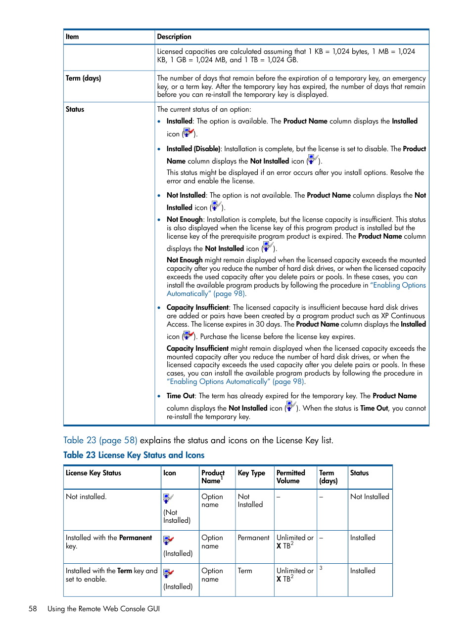 HP StorageWorks XP Remote Web Console Software User Manual | Page 58 / 149
