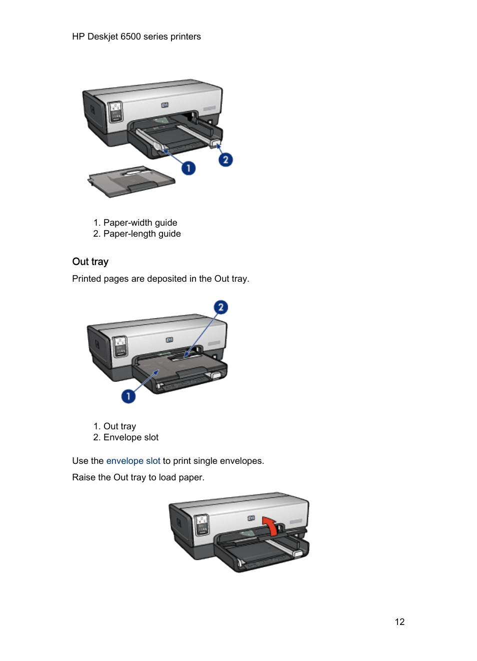 Out tray | HP Deskjet 6540 Color Inkjet Printer User Manual | Page 12 / 201