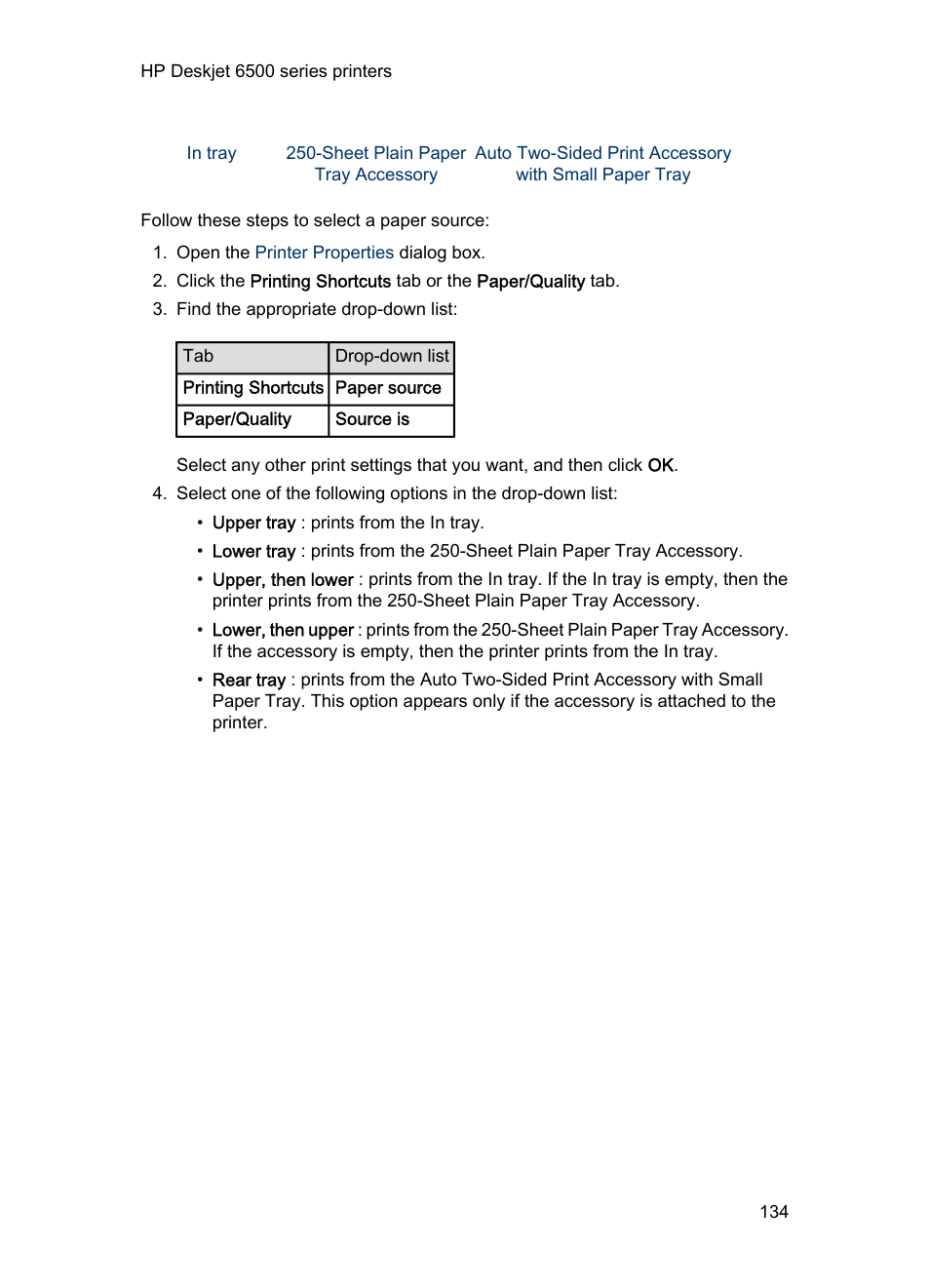 HP Deskjet 6540 Color Inkjet Printer User Manual | Page 134 / 201