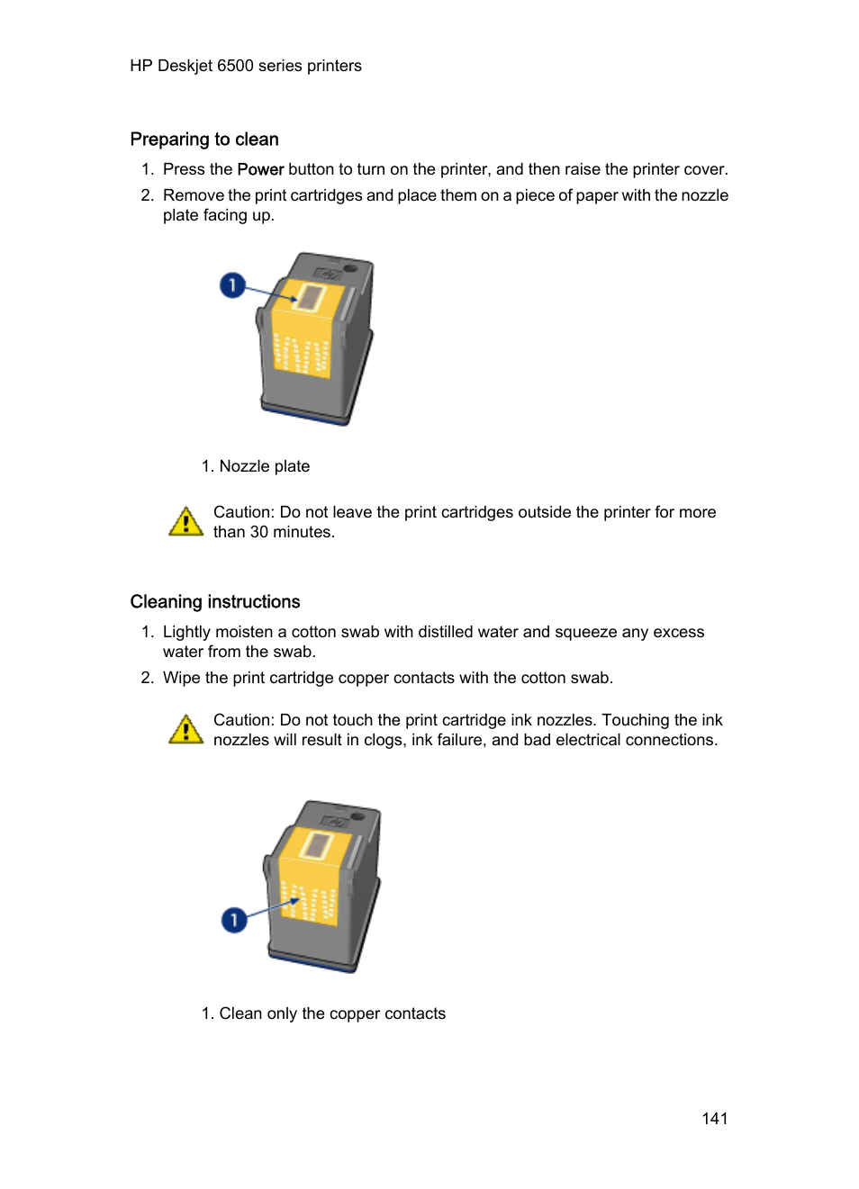 Preparing to clean, Cleaning instructions | HP Deskjet 6540 Color Inkjet Printer User Manual | Page 141 / 201