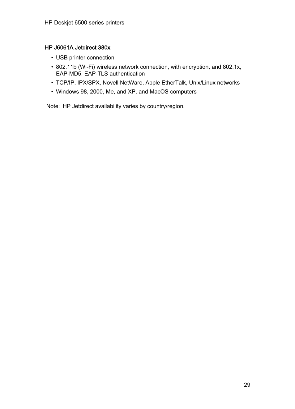 HP Deskjet 6540 Color Inkjet Printer User Manual | Page 29 / 201