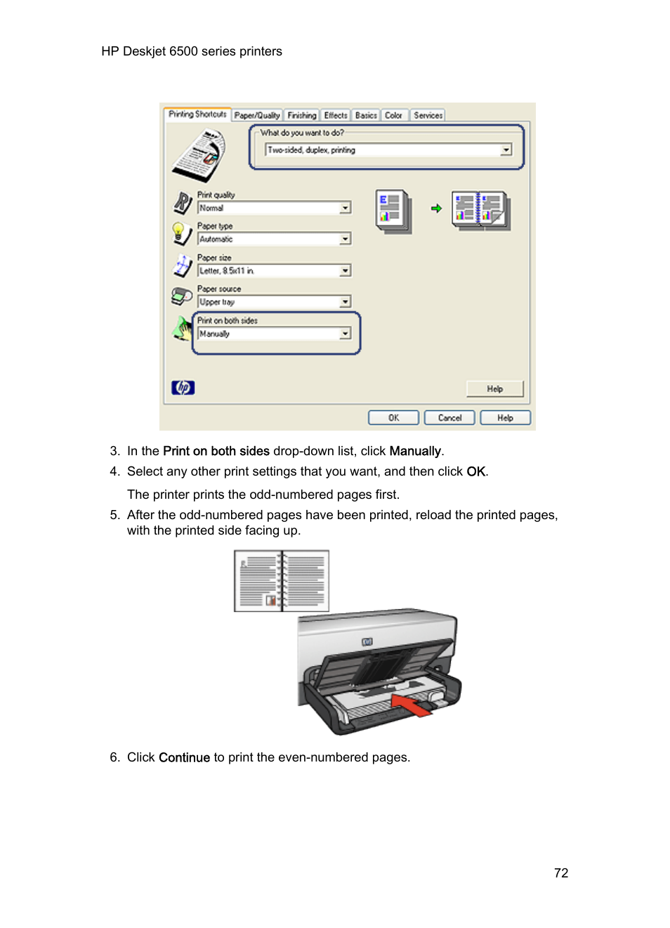 HP Deskjet 6540 Color Inkjet Printer User Manual | Page 72 / 201