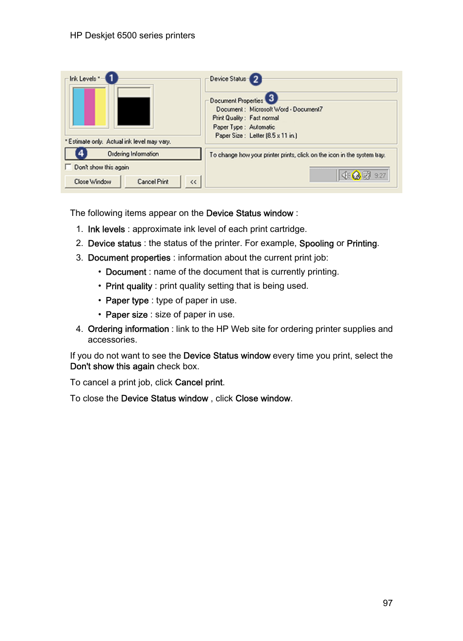 HP Deskjet 6540 Color Inkjet Printer User Manual | Page 97 / 201