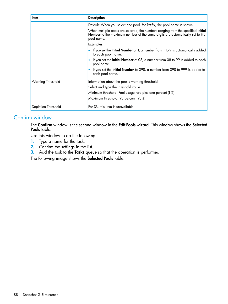 Confirm window | HP XP RAID Manager Software User Manual | Page 88 / 129