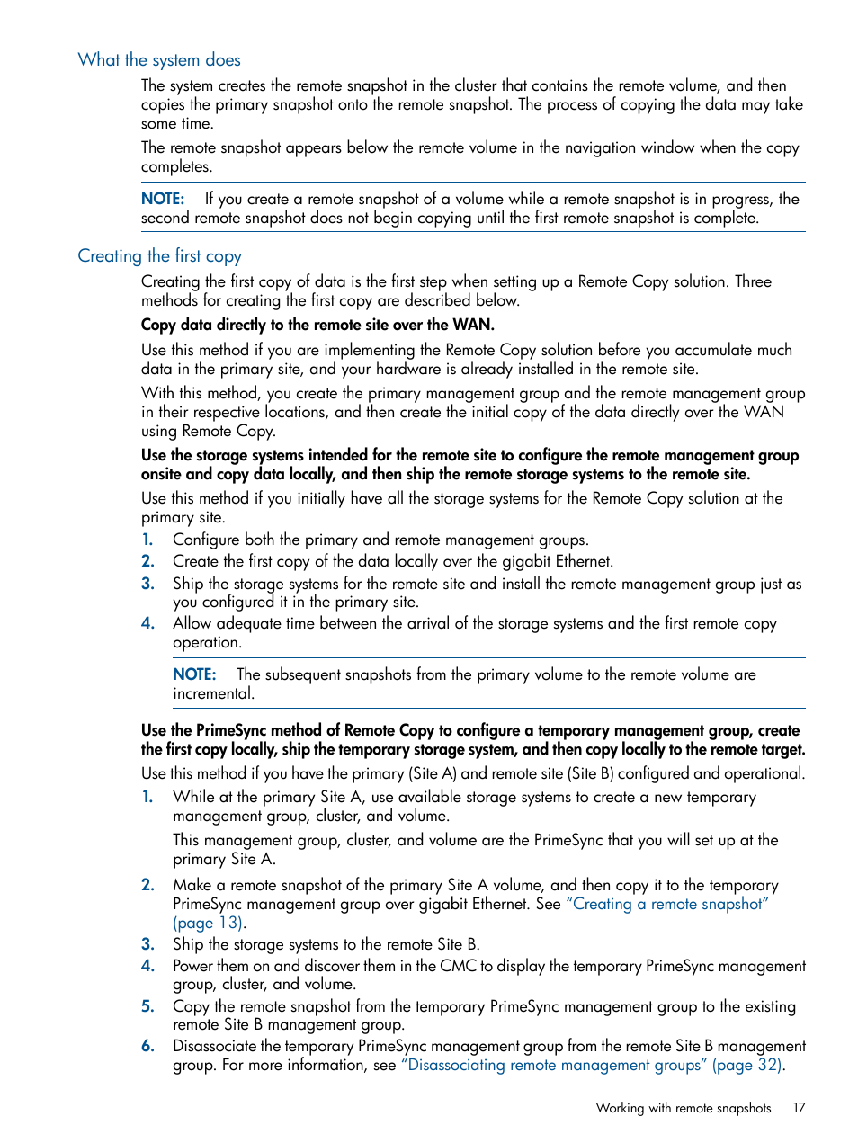 What the system does, Creating the first copy, What the system does creating the first copy | HP LeftHand P4000 Virtual SAN Appliance Software User Manual | Page 17 / 59