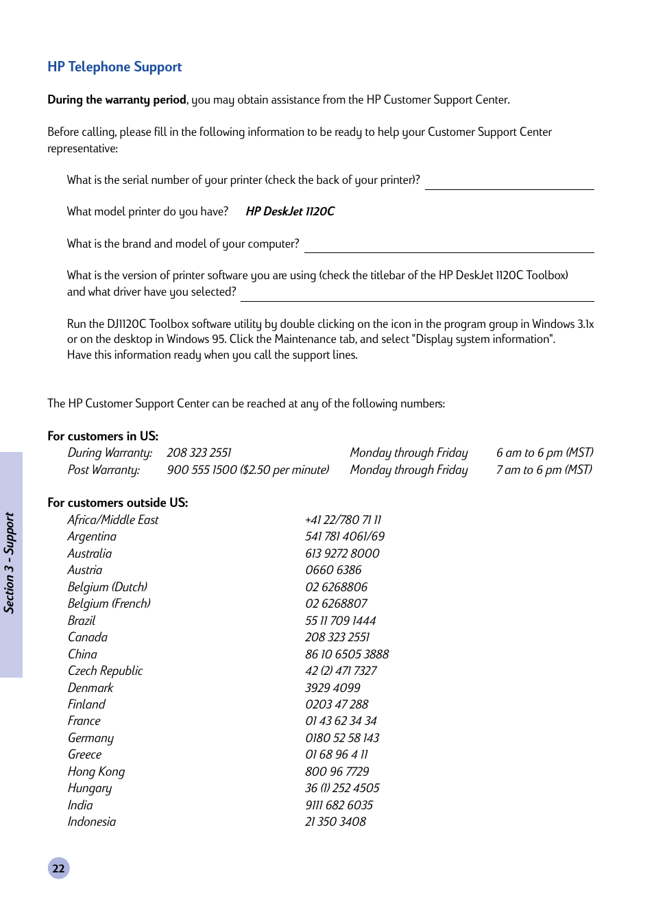 HP Deskjet 1120cxi Printer User Manual | Page 24 / 31