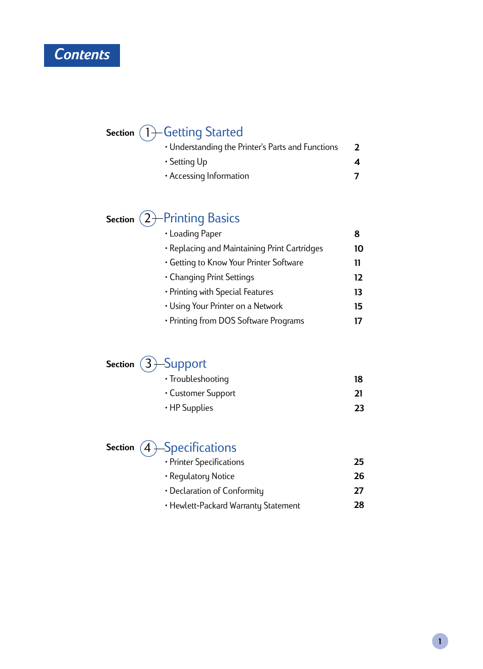 HP Deskjet 1120cxi Printer User Manual | Page 3 / 31