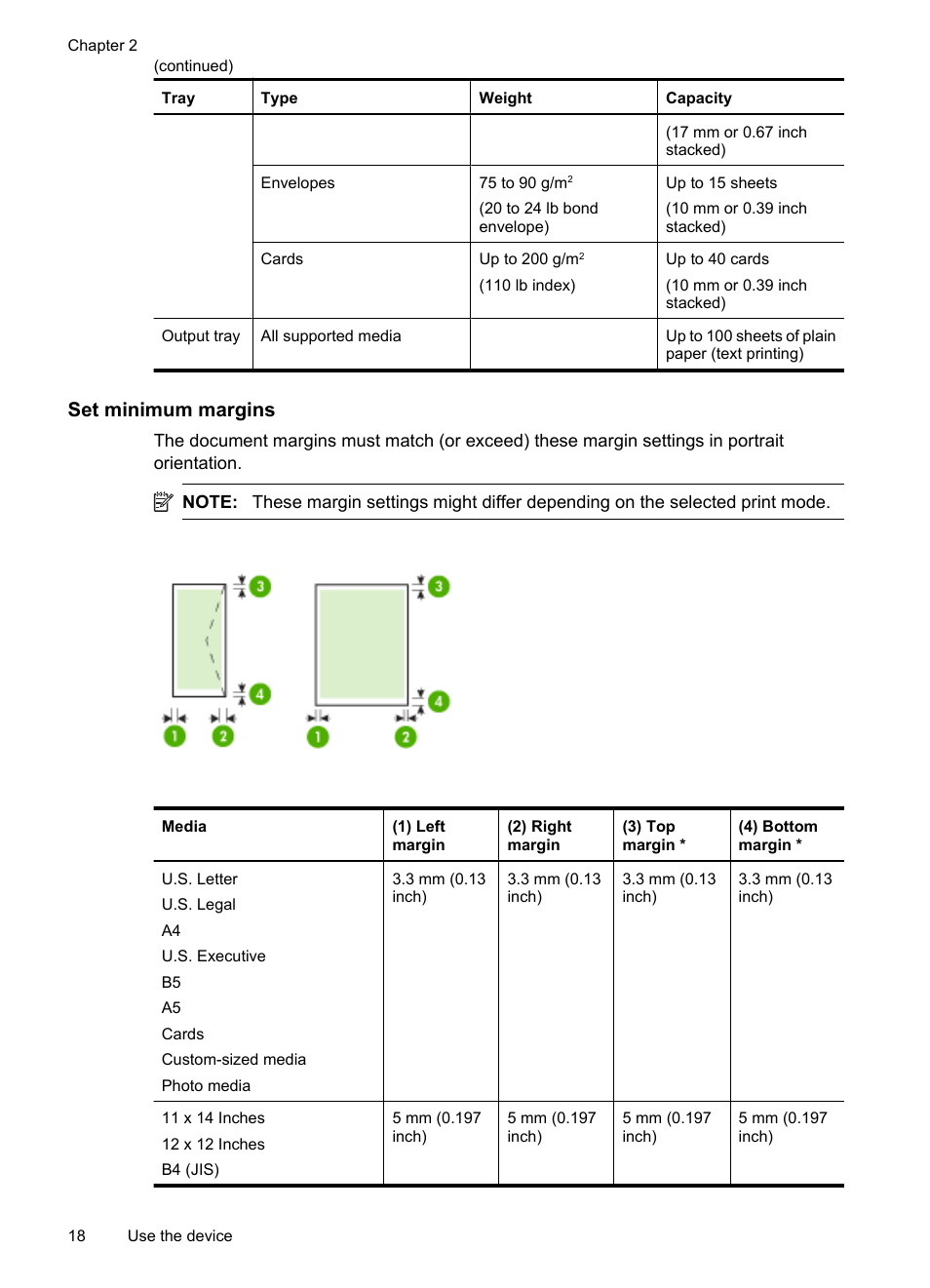 Set minimum margins | HP Officejet 7000 Wide Format Printer - E809a User Manual | Page 22 / 144